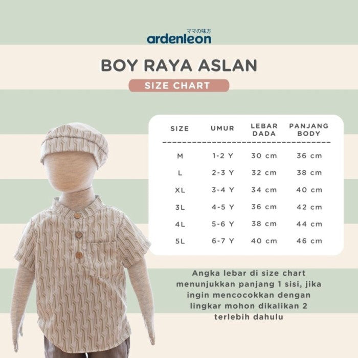 ARDENLEON Atasan Anak Raya Boys Aslan Baju Lebaran Hari Raya