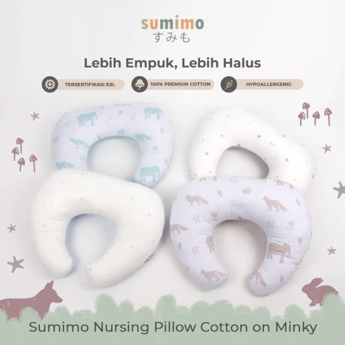 Sumimo Baby Nursing Pillow Cotton on Minky