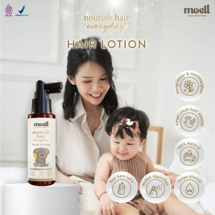 Moell Nourish Hair Everyday / Lotion Baby 100 ml Rambut Lebat Bayi