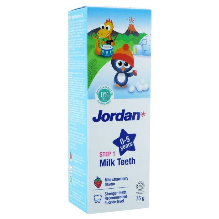 Jordan Pasta Gigi Step 1 Fluoride 0-5 thn Strawberry Odol Bayi