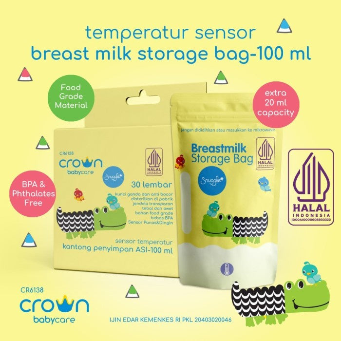 CROWN BABY Kantong Asi 100+20 ML - Breastmilk Storage isi 30pcs