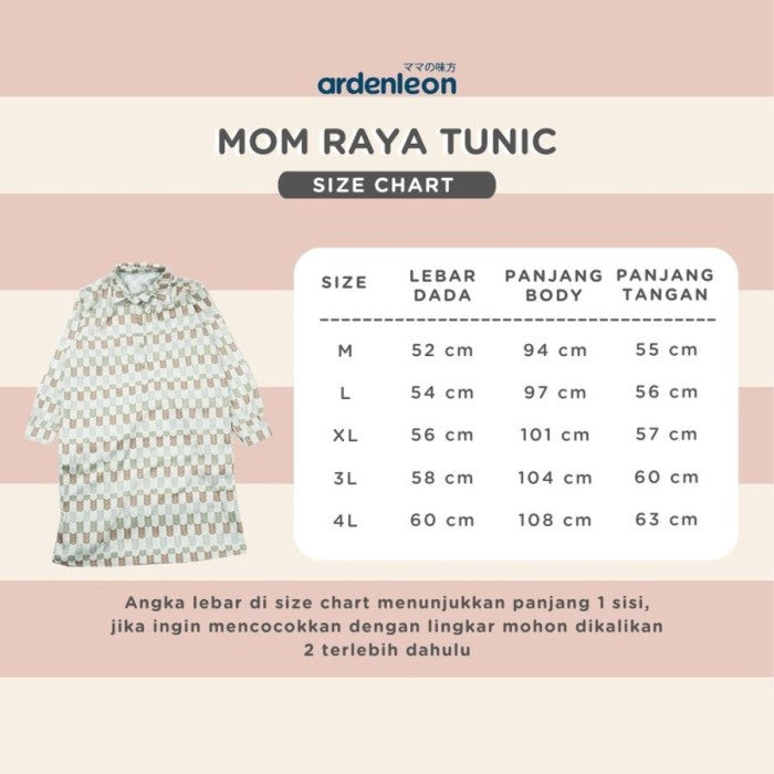 ARDENLEON Atasan Dewasa Raya Mom Tunic Dress Lebaran Matching Family