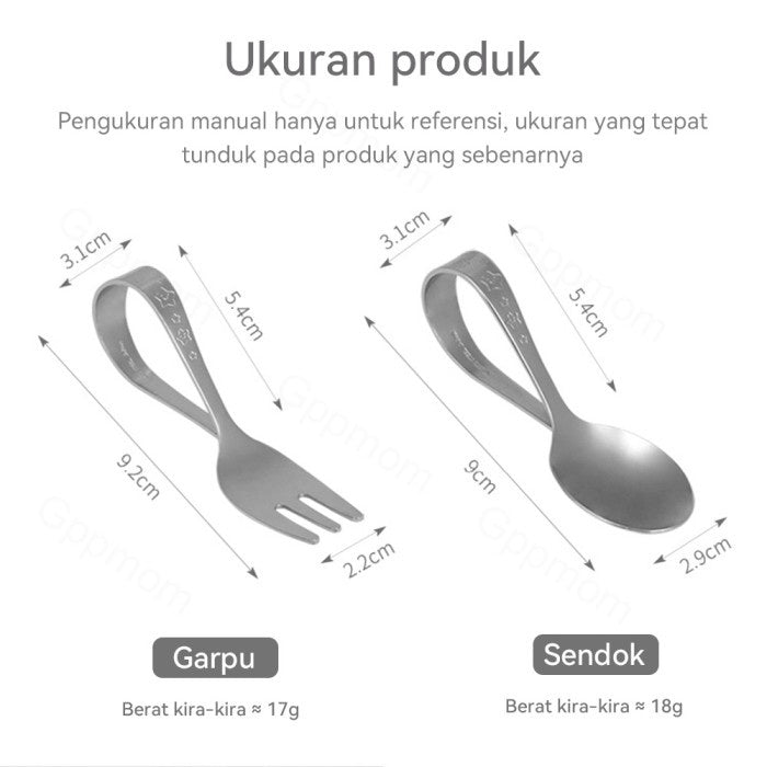 Stainless Sendok Garpu Anak Bayi Training Spoon Fork Made In Japan