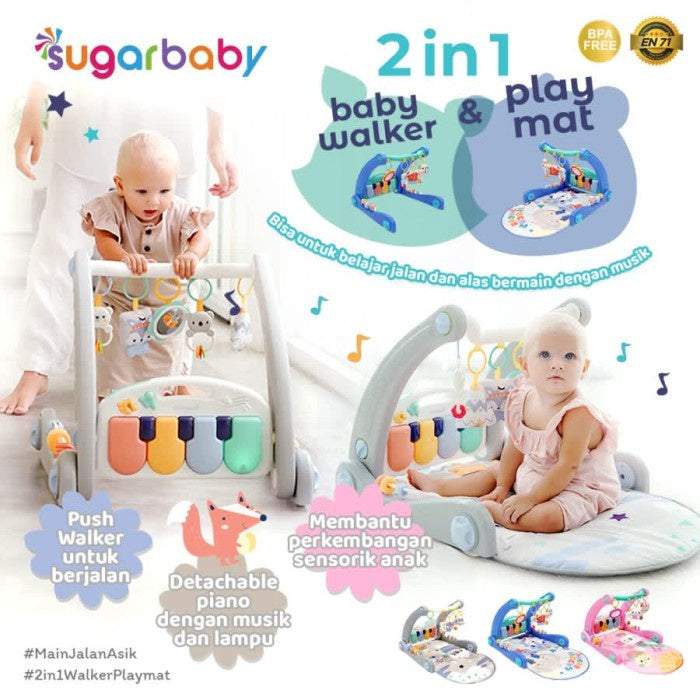 Sugarbaby 2in1 Baby Walker& Playmat/Push Walker/Alat Bantu Jalan Anak