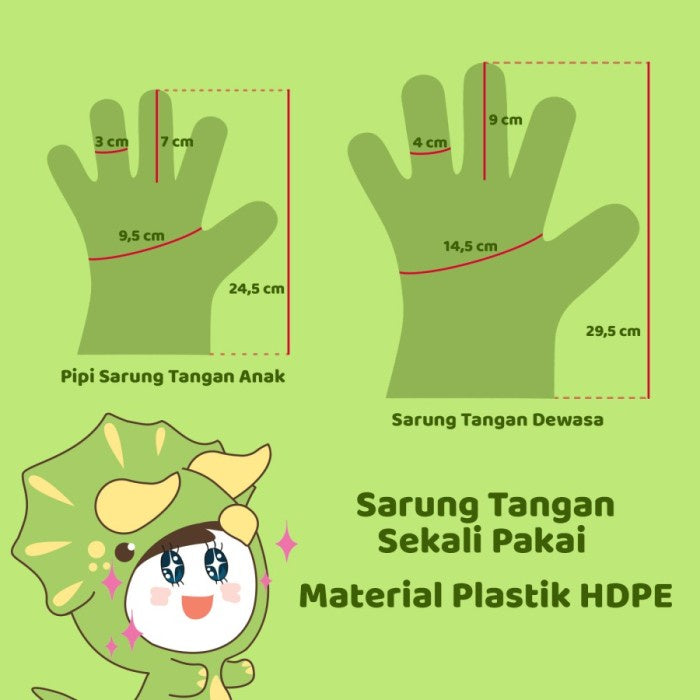 Bagus PiPi Sarung Tangan Plastik Anak 15 µ 50 pcs