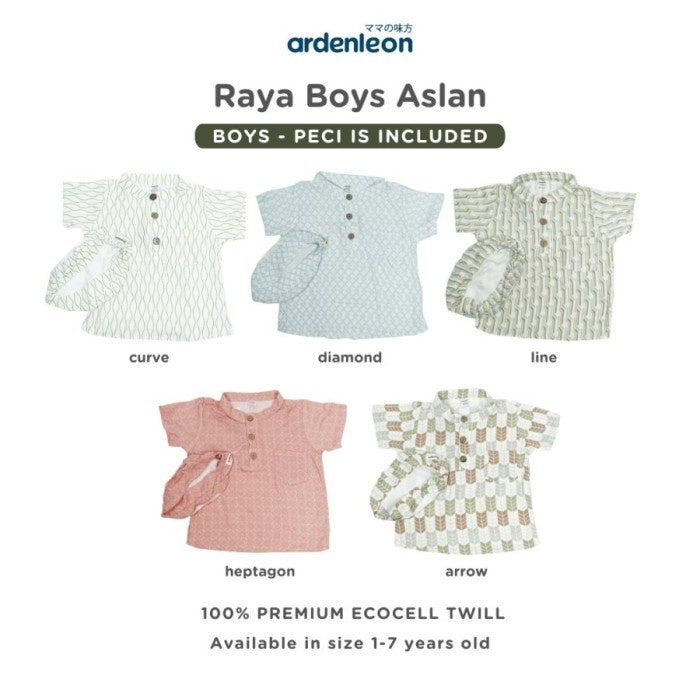 ARDENLEON Atasan Anak Raya Boys Aslan Baju Lebaran Hari Raya