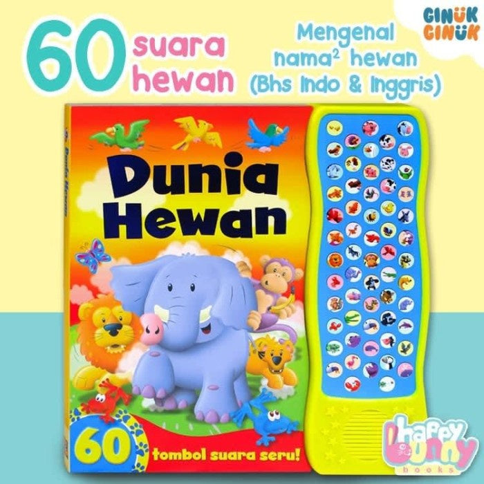 Dunia Hewan Sound Book 60 suara hewan+ nama hewan Bhs Indo & English