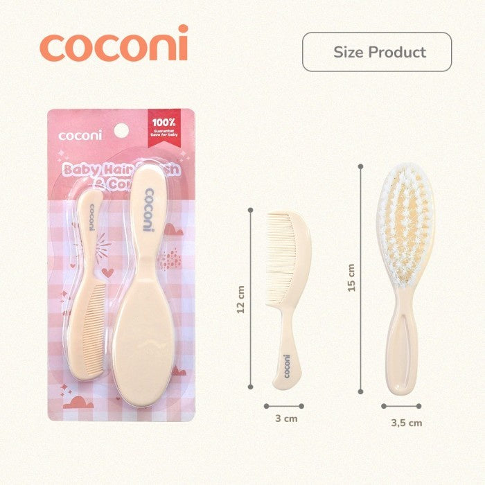 COCONI Baby Comb & Hair Brush | Sisir Sikat Rambut Bayi 2 Pcs
