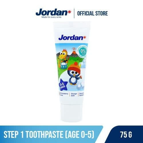 Jordan Pasta Gigi Step 1 Fluoride 0-5 thn Strawberry Odol Bayi