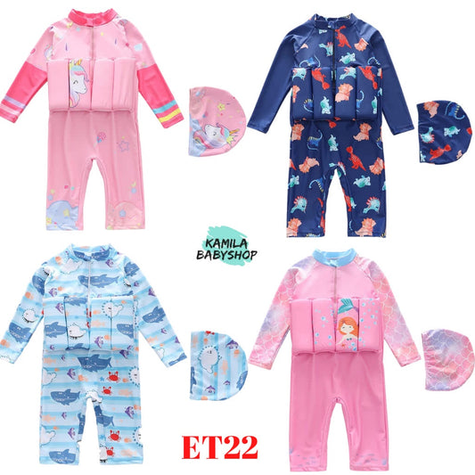 Baju Renang Anak Perempuan Dan Laki-laki Dengan Pelampung/ Baju Renang Apung/ Baju Renang Import