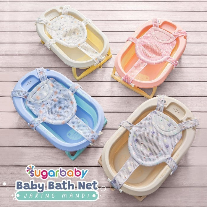SUGAR BABY Baby Bath Net / Jaring Mandi Bayi Bantal Mandi Bayi dan Jaring Alas Duduk Bak Mandi Bayi