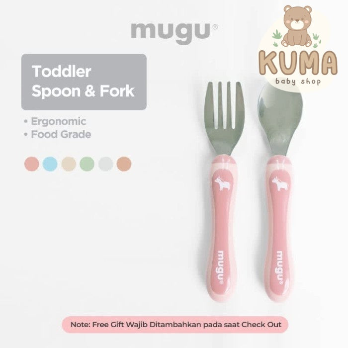 Mugu Toddler Spoon & Fork - Sendok & Garpu Makan Bayi