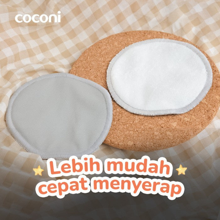 COCONI Reusable Breastpads 4 Pcs | Penyerap ASI Cuci Ulang isi 4 Pcs