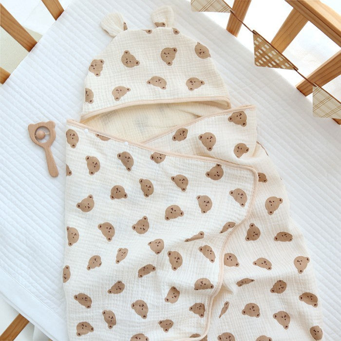 Kuma Bear Hooded Towel Handuk Mandi Topi Bayi 2041