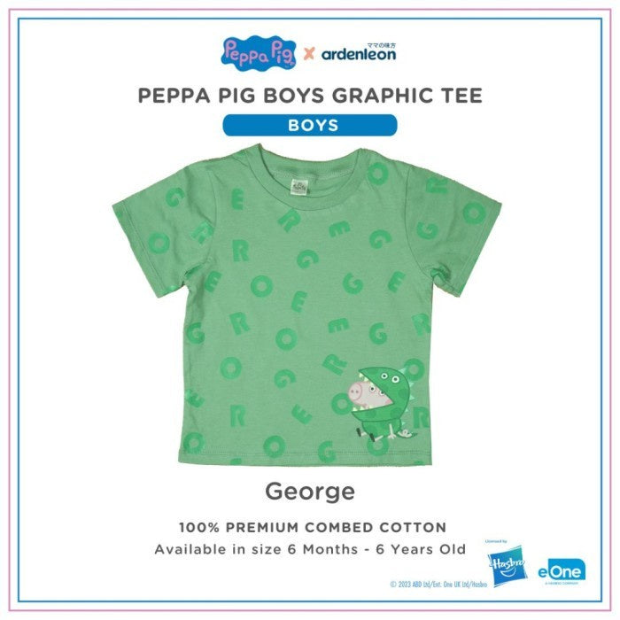 ARDENLEON Kaos Anak Peppa Pig Boy Graphic Tee Laki Laki