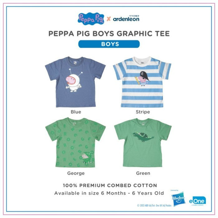 ARDENLEON Kaos Anak Peppa Pig Boy Graphic Tee Laki Laki