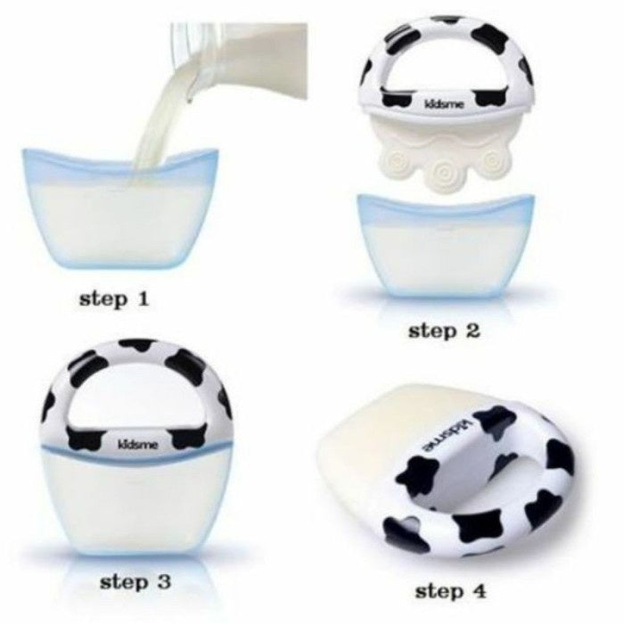 Kidsme moo moo icy teether gigitan bayi soothing relief baby ice maker