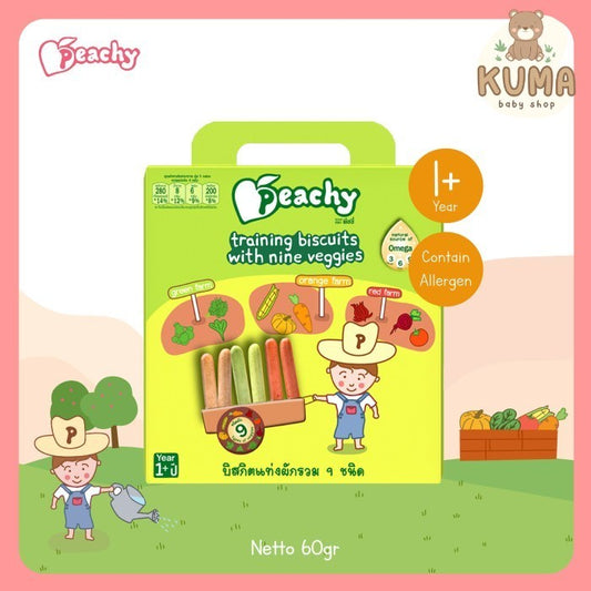 Peachy Training Biscuits with Nine Veggies Biskuit Gigit Bayi