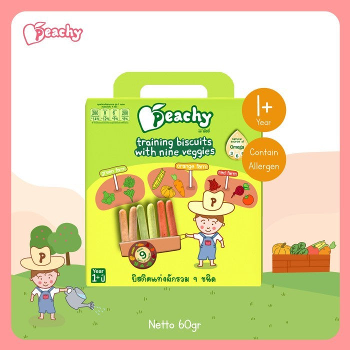 Peachy Training Biscuits with Nine Veggies Biskuit Gigit Bayi