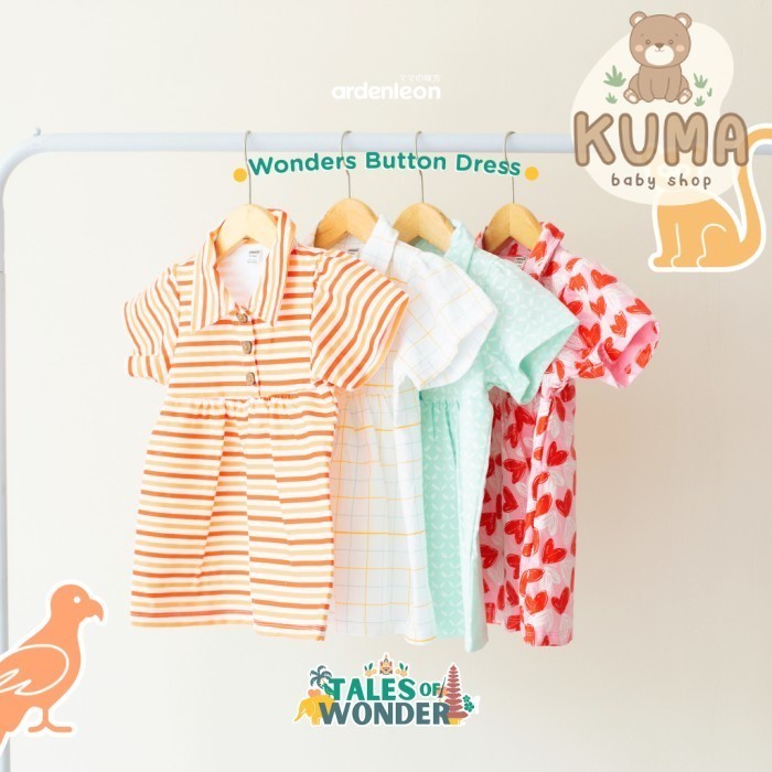 Ardenleon Rok Anak Wonders Button Dress Baju Anak Perempuan