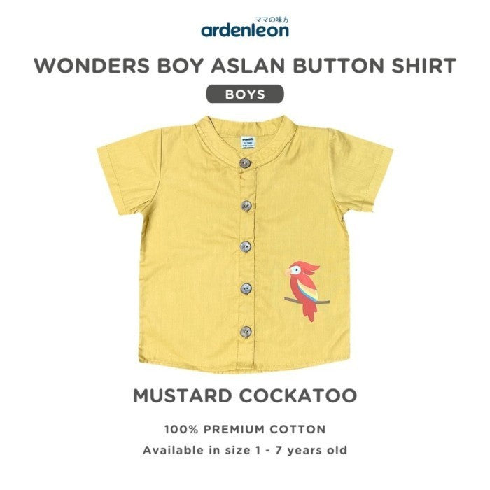 Ardenleon Atasan Anak Wonders Aslan Boy Button Shirt Kemeja Kancing