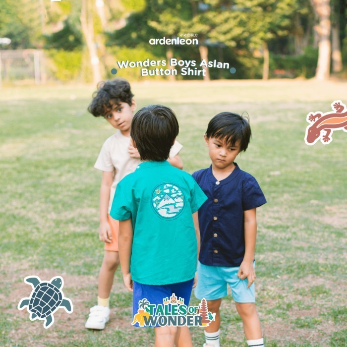 Ardenleon Atasan Anak Wonders Aslan Boy Button Shirt Kemeja Kancing