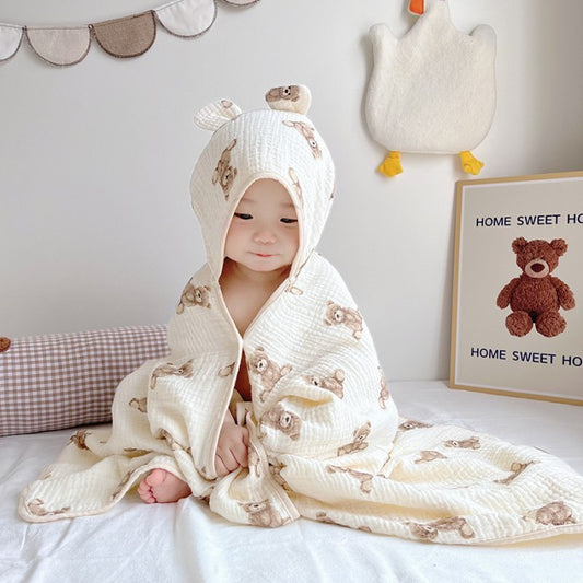 Kuma Bear Hooded Towel Handuk Mandi Topi Bayi 2041