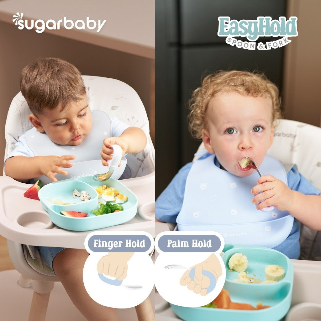Sugarbaby Easy Hold Spoon & Fork/Sendok MPASI / Sendok Makan Bayi / Sendok Training Makan Bayi / Training Spoon