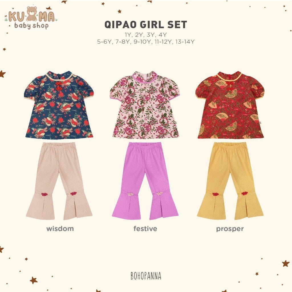 BOHOPANNA - QIPAO GIRL SET - Setelan Baju Imlek Anak Perempuan - Baju Imlek