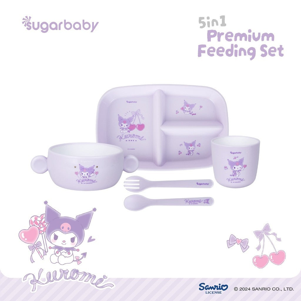 Sugarbaby Sugar Baby 5in1 Premium Feeding Set Sanrio Collection/Set Alat Makan Bayi/Perlengkapan MPASI Anak/Perlengkapan Makan Bayi
