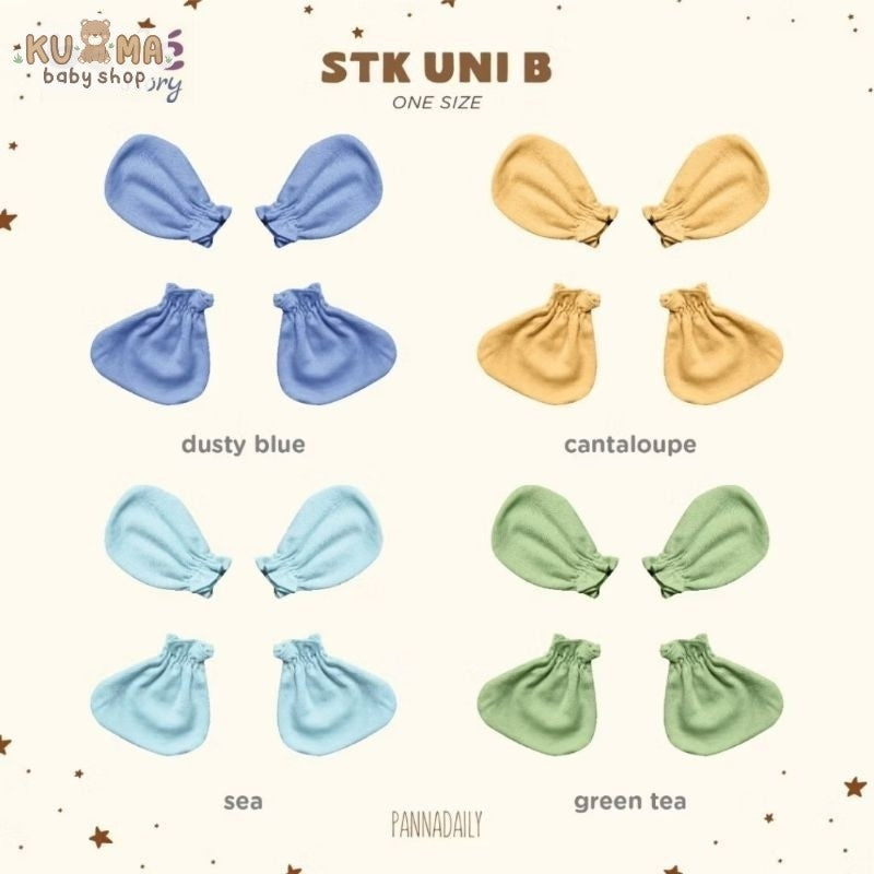 BOHOPANNA STK UNI PRINT / SARUNG TANGAN & KAKI BAYI POLOS B
