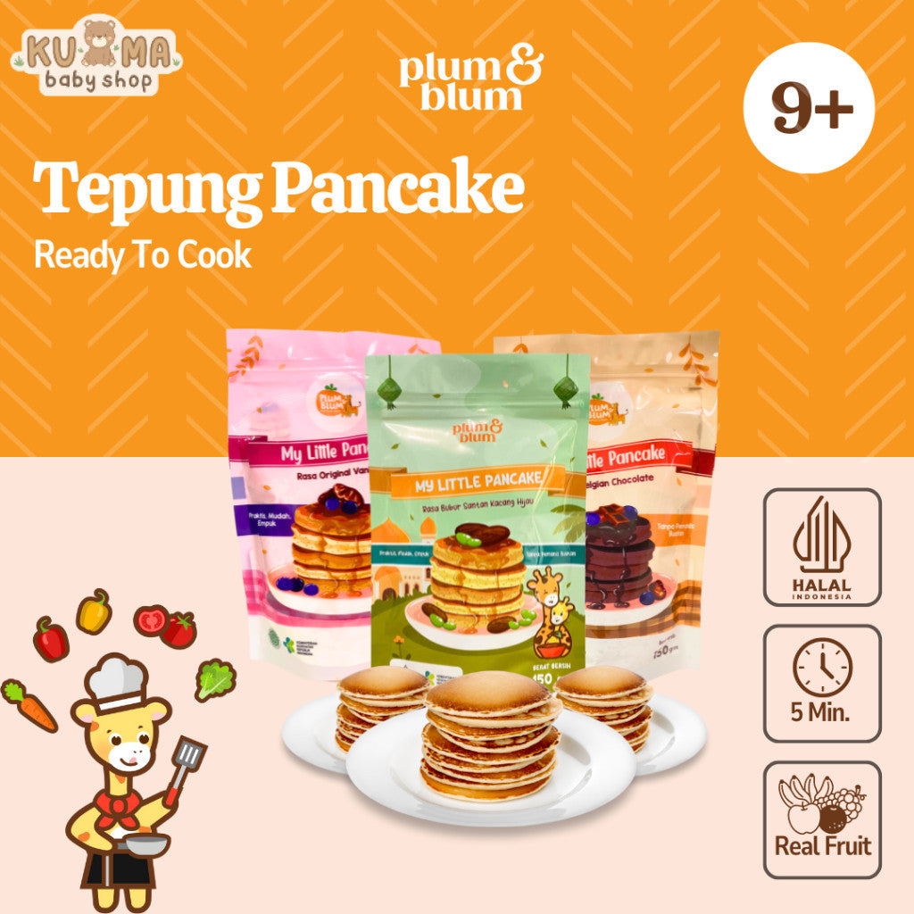 Tepung Pancake PLUM & BLUM Mix Chocolate / Vanilla / Butter Cheese Ready to Cook