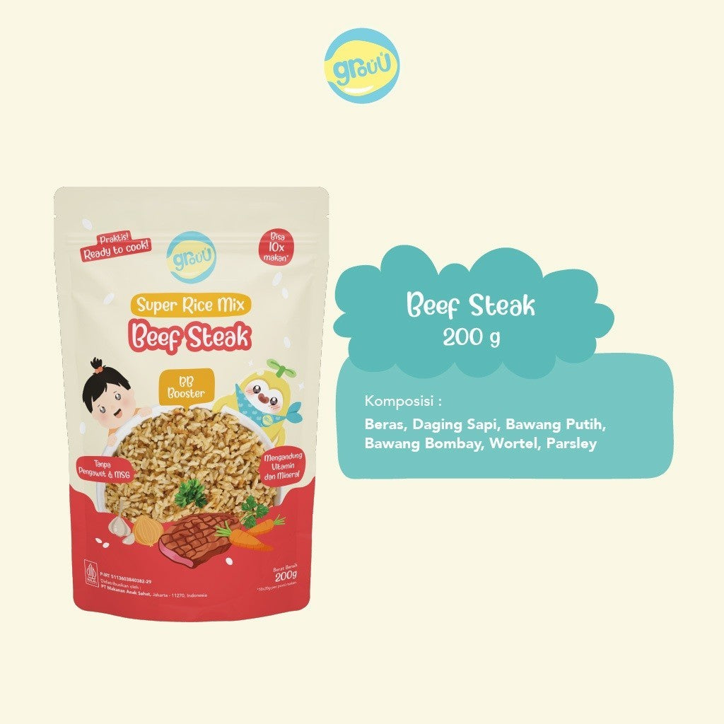 Grouu - Super Rice Mix Beras MPASI BB Booster BB Rice Nasi Instan - 200gr - NO MSG