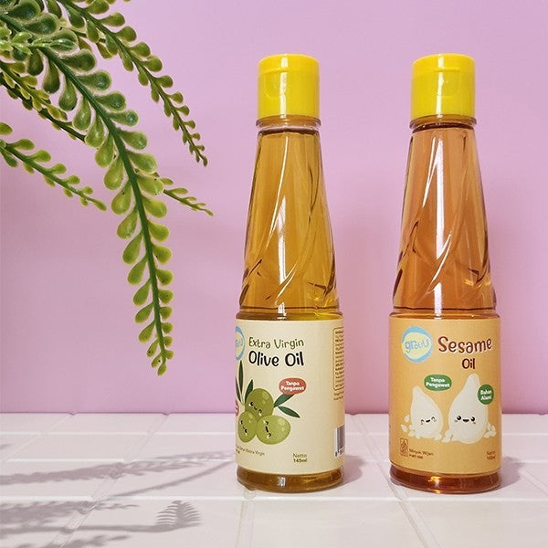 Grouu - MPASI Virgin Olive Oil & Sesame Oil Minyak Wijen - BB Booster (145ml) - NO MSG