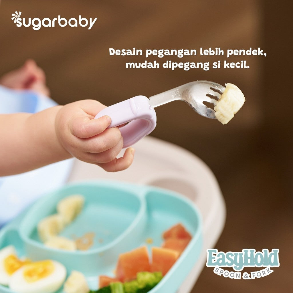 Sugarbaby Easy Hold Spoon & Fork/Sendok MPASI / Sendok Makan Bayi / Sendok Training Makan Bayi / Training Spoon