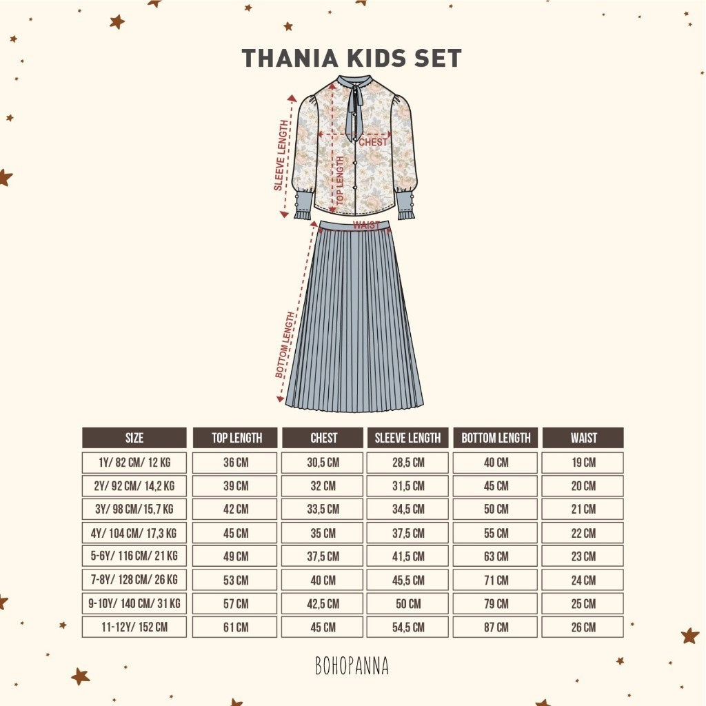 BOHOPANNA - RAYA COLLECTION 2025 - THANIA KIDS DRESS - Setelan Bayi Perempuan - Baju Muslim - Baju Raya