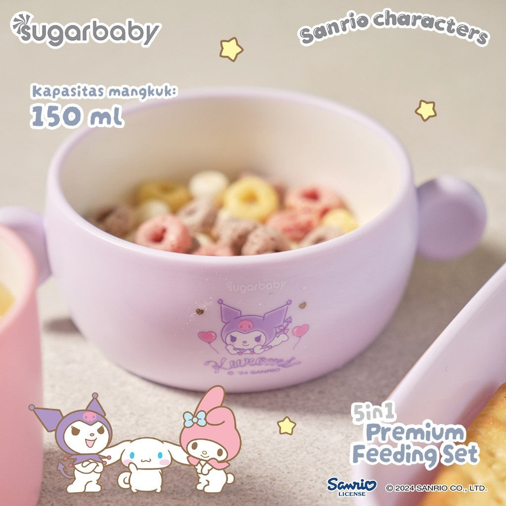Sugarbaby Sugar Baby 5in1 Premium Feeding Set Sanrio Collection/Set Alat Makan Bayi/Perlengkapan MPASI Anak/Perlengkapan Makan Bayi