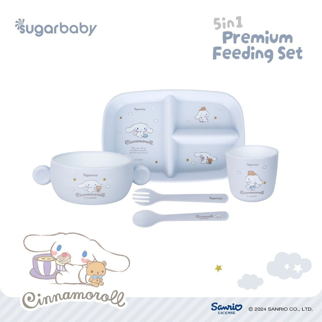 Sugarbaby Sugar Baby 5in1 Premium Feeding Set Sanrio Collection/Set Alat Makan Bayi/Perlengkapan MPASI Anak/Perlengkapan Makan Bayi