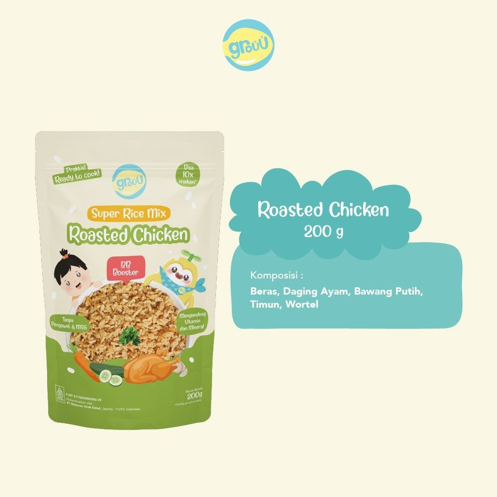 Grouu - Super Rice Mix Beras MPASI BB Booster BB Rice Nasi Instan - 200gr - NO MSG