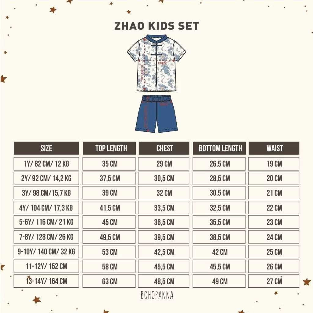 Bohopanna Zhao Kids and Baby Set / baju setelan imlek sincia cheongsam anak