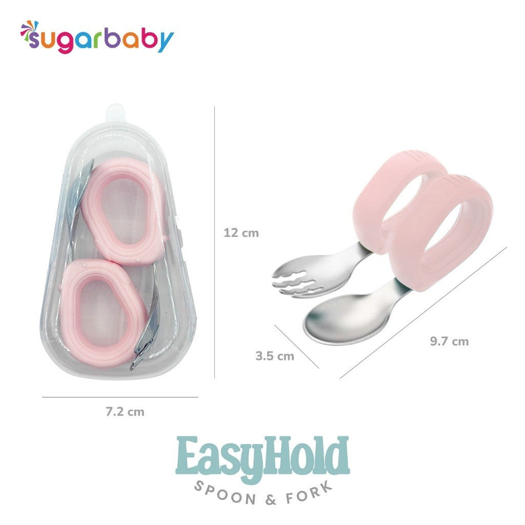 Sugarbaby Easy Hold Spoon & Fork/Sendok MPASI / Sendok Makan Bayi / Sendok Training Makan Bayi / Training Spoon