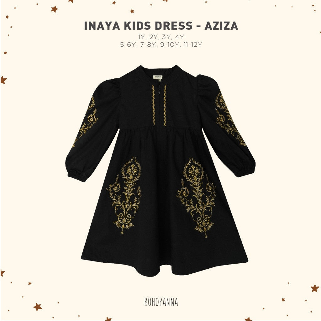BOHOPANNA - RAYA COLLECTION 2025 - INAYA KIDS DRESS - Dress Anak Perempuan - Baju Muslim - Baju Raya - Gamis