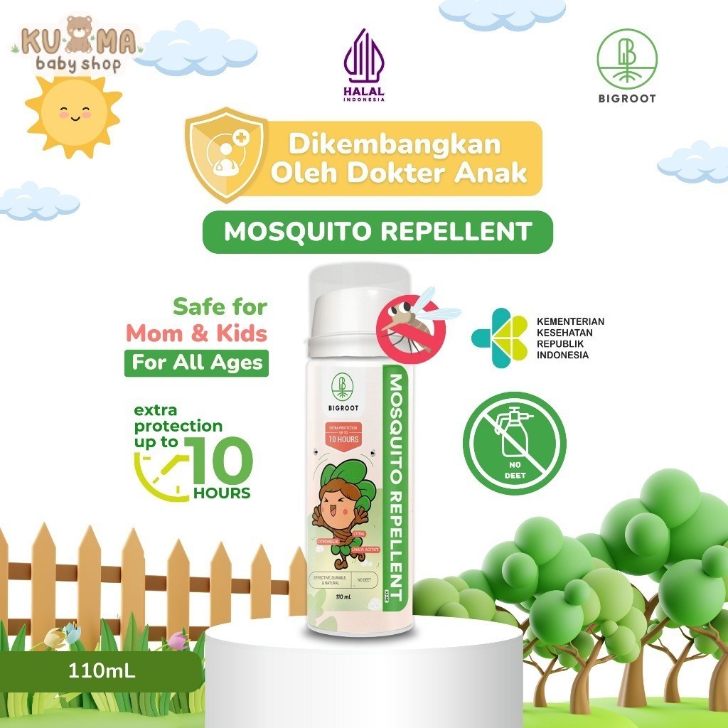 Bigroot care Mosquito Repellent Bayi 0 Bulan  - Dewasa 110ml Essential Oil Anti Nyamuk