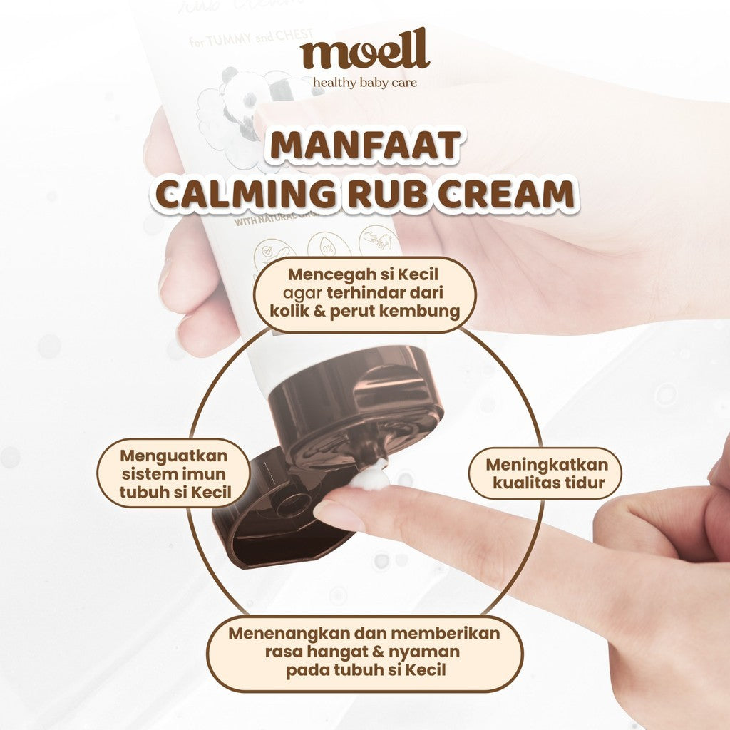 Moell Soothing & Calming Rub Cream 50gr - Meningkatkan Kualitas Tidur - Skincare Baby - Natural Organic