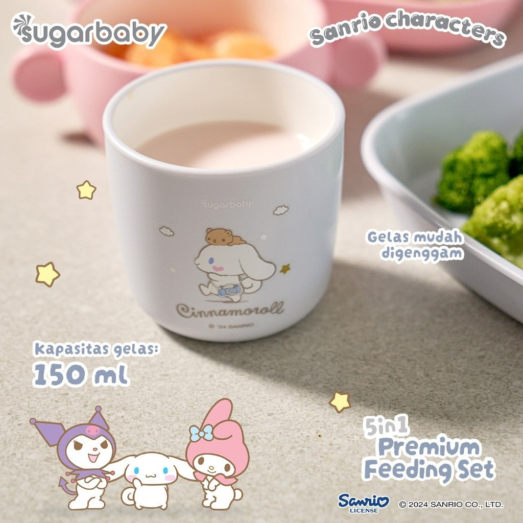 Sugarbaby Sugar Baby 5in1 Premium Feeding Set Sanrio Collection/Set Alat Makan Bayi/Perlengkapan MPASI Anak/Perlengkapan Makan Bayi