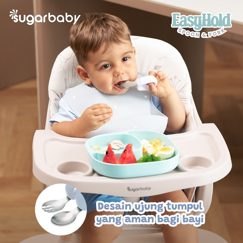 Sugarbaby Easy Hold Spoon & Fork/Sendok MPASI / Sendok Makan Bayi / Sendok Training Makan Bayi / Training Spoon