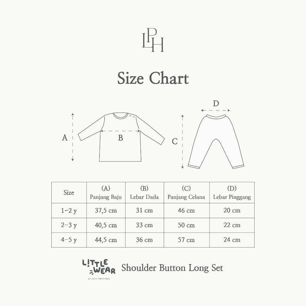 Little Palmerhaus - Little Wear Shoulder Button Long Set (Setelan Anak Lengan Panjang)