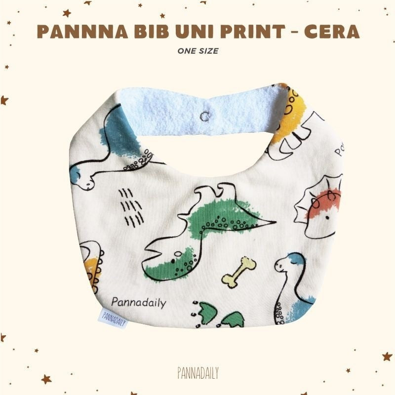 Bohopanna Pannadaily Bib Uni Print - Celemek Bayi Motif Dinosaurus (One Size)