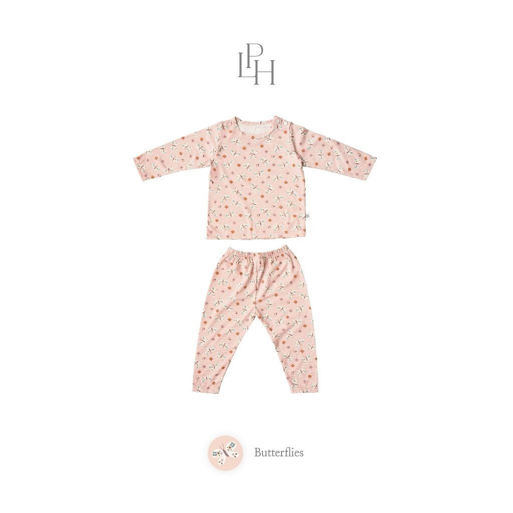 Little Palmerhaus - Little Wear Shoulder Button Long Set (Setelan Anak Lengan Panjang)