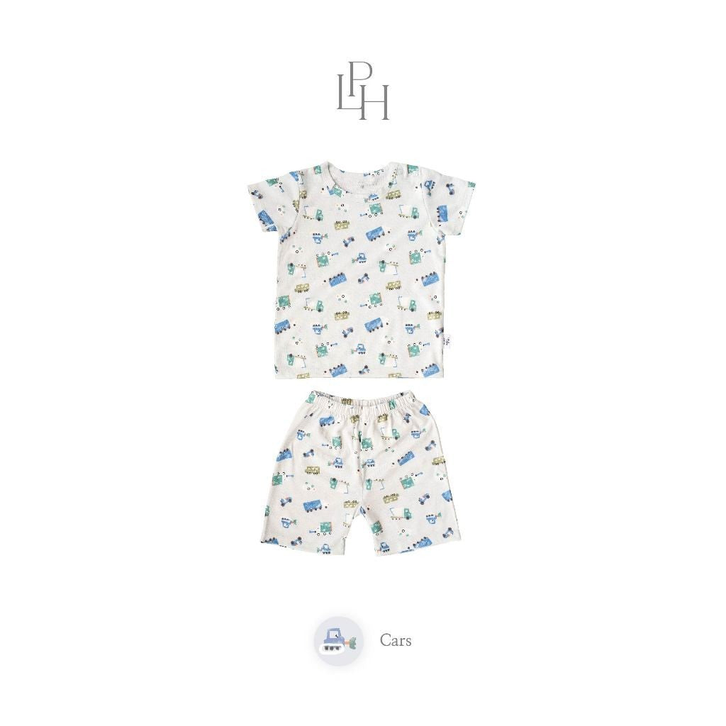 Little Palmerhaus - Little Wear Shoulder Button Short Set (Setelan Anak Lengan Pendek) 31.0